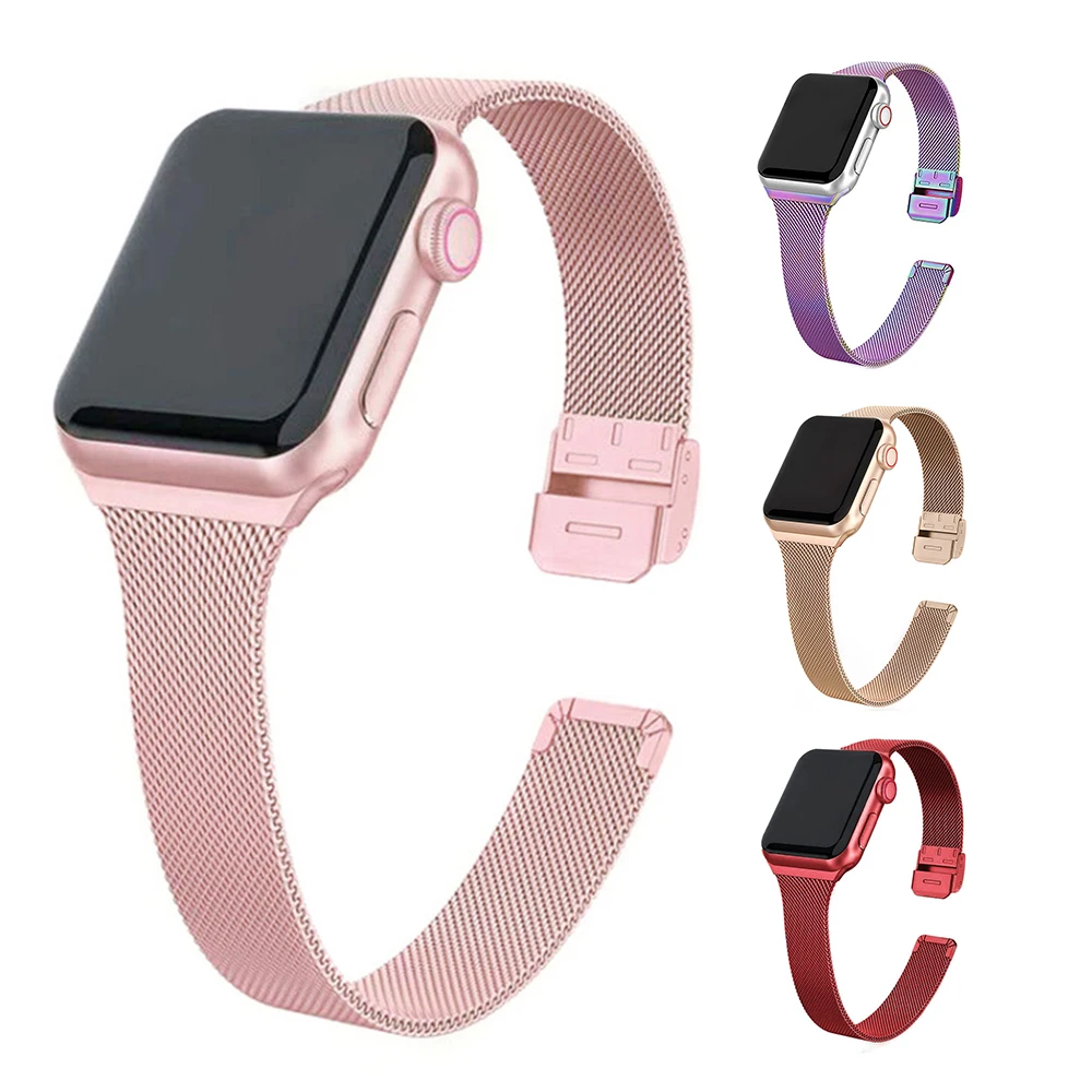 Женский браслет из нержавеющей стали для Apple Watch 44 мм 40 41 45 42 38 | Наручные часы