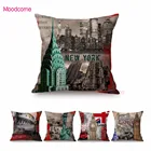 Декоративные наволочки в винтажном стиле с изображением города, Нью-Йорк, Лондона, римских улиц, наволочки для диванных подушек, домашний декор, автомобильные подушки