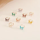 Разноцветные циркониевые регулируемые открытые кольца с бабочкой для женщин, модное креативное кольцо, ювелирные изделия для вечеринок