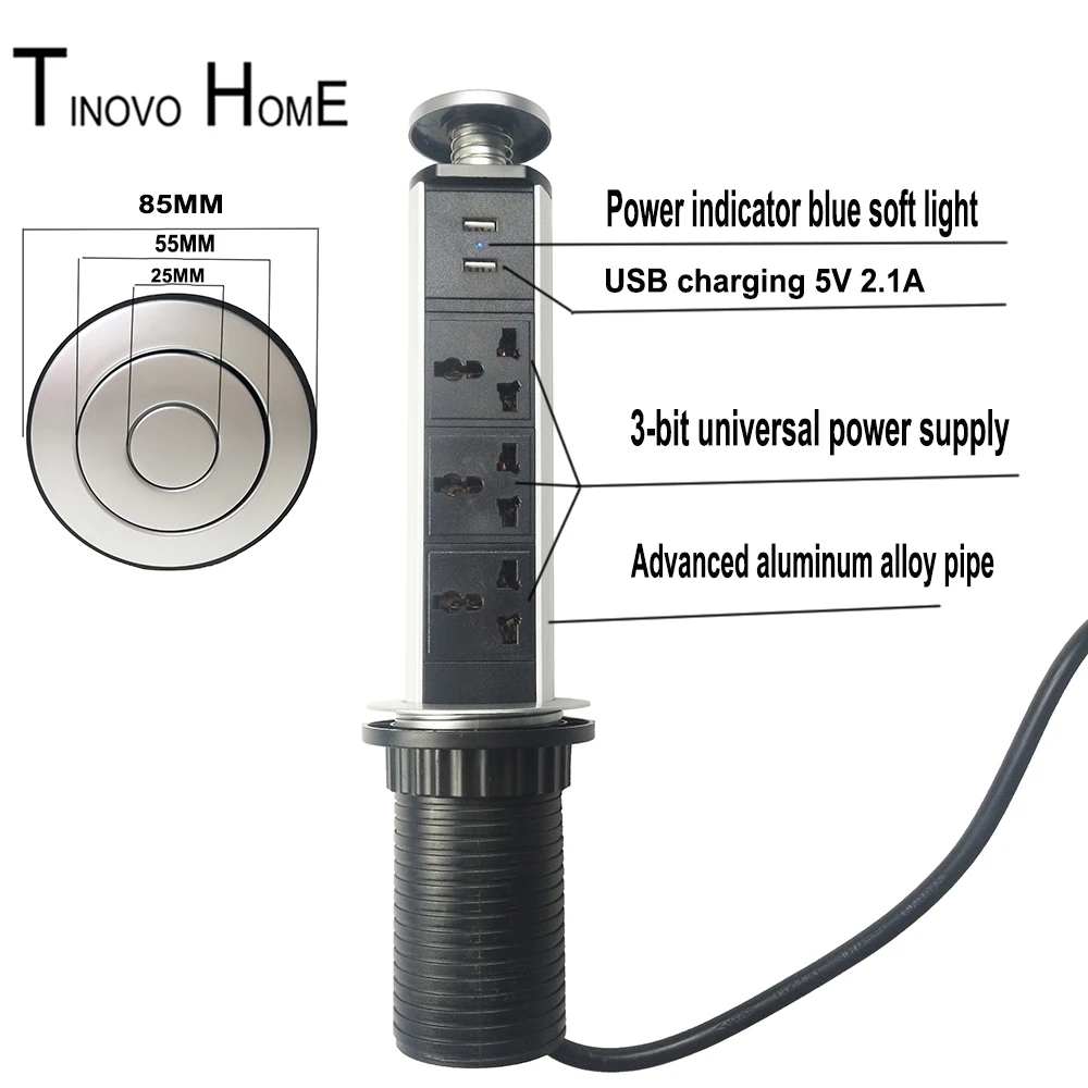 Выдвижная розетка/универсальная розетка/настольная розетка/алюминиевый
