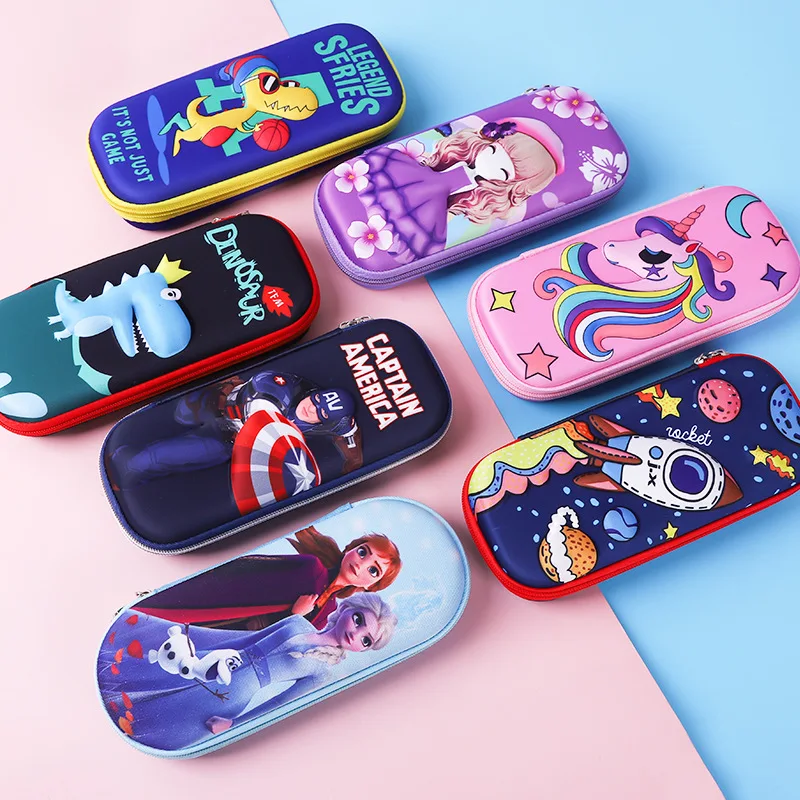 

23 cm Pencil Case Pencilcase Pencil Bag Disney Anime Figure Frozen Princess Sofia Spiderman Captain America Supplies Stationery