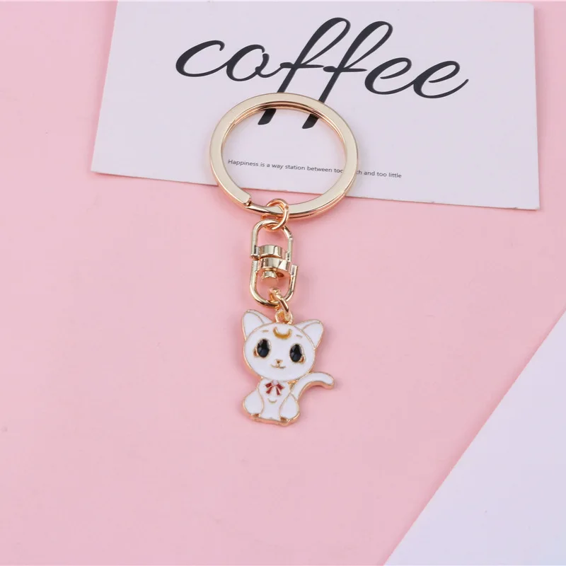 

Cute Animal Cat Dog Keychain Daisy Little Rabbit Bear Keychain Metal Keyring Hadbag Phone Pendant Women Jewelry Accessories Gift