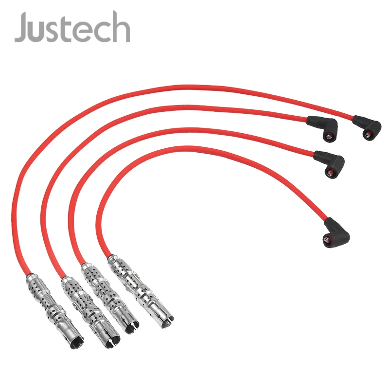 Комплект 4 шт. кабелей зажигания Justech для Seat Arosa Inca VW LUPO 6X 6E POLO 030905430Q кабель свечи