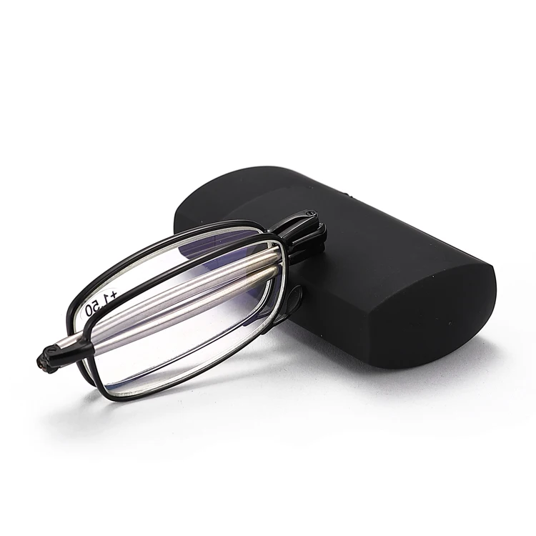 Складные очки для чтения с титановым сплавом мини-кошелек защитой от УФ