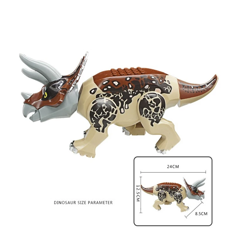 Triceratops 10925 Юрский припаркованный синий вертолет погоня Кирпичи совместимы с юрские миры Модель Строительный блок DIY игрушки - Цвет: Triceratops