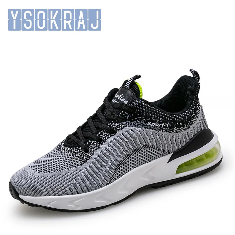 

YSOKRAJ Men Running Shoes Plus Size 47 46 Lightweight Running Sneakers Lace Up Flat Jogging Shoes Outdoor Running Trainers New
