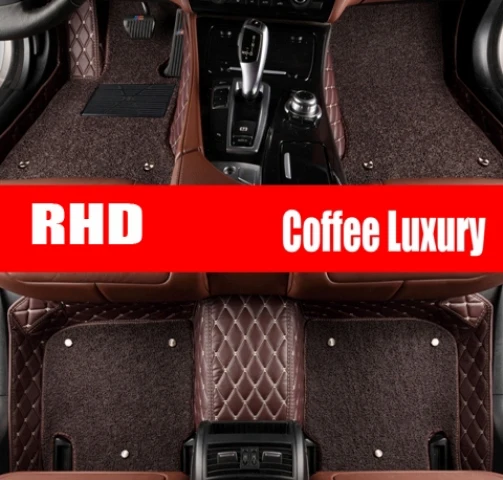 Правый руль/RHD автомобильные коврики для hyundai ix25 ix35 Tucson Santa Fe Elantra Sonata Solaris полное покрытие чехол ковры lin - Название цвета: Coffee Luxury