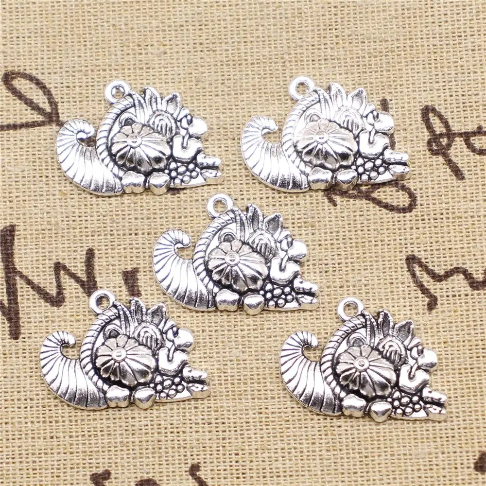 

Designer Charms DIY 5pcs 28x20mm Antique Silver Color Treasure Bowl Charms