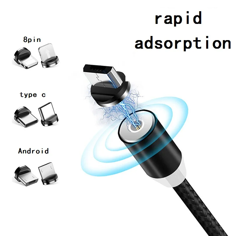 Магнитный кабель BiNFUL USB Type C/Micro/Lightning для телефонов iPhone/Android 5 Вт 1/2 м|Кабели