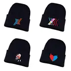 Зимняя теплая шапка аниме DARLING in the FRANXX, вязаная шапка, хлопковая шапка унисекс с принтом, зимняя вязаная шапка для подростков