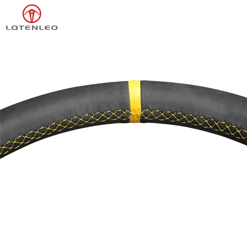 

LQTENLEO Black Suede DIY Car Steering Wheel Cover For Subaru Forester 2004-2007 Outback 2004-2007 Legacy Impreza WRX 2003-2007