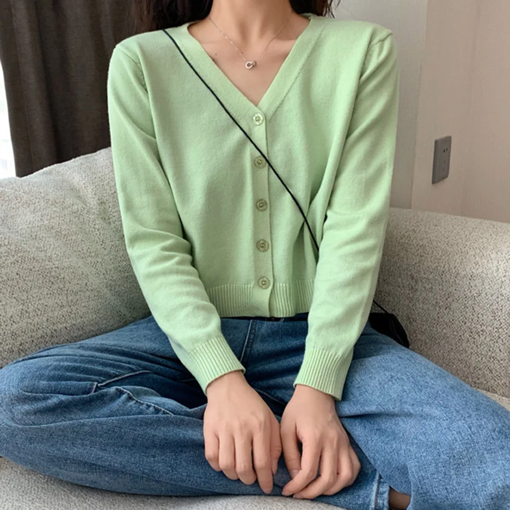 Свитер Для женщин элегантный дизайн прочные кардиганы свитер V образным вырезом