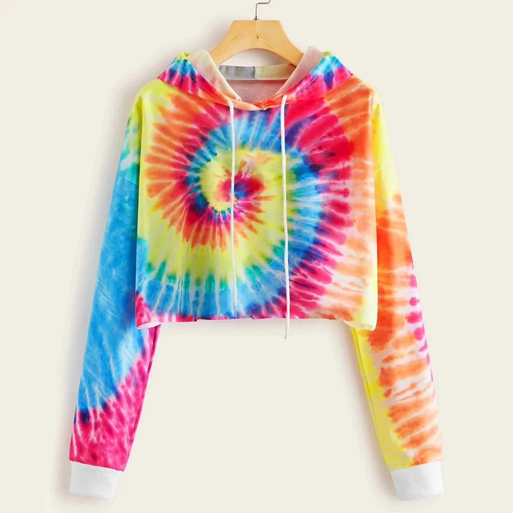 Womens Autumn Hoodie Long Sleeve Tie-dye Printed Sweatshirt Hooded Pullover Tops Streetwear Women Oversized Hoodies Sudaderas