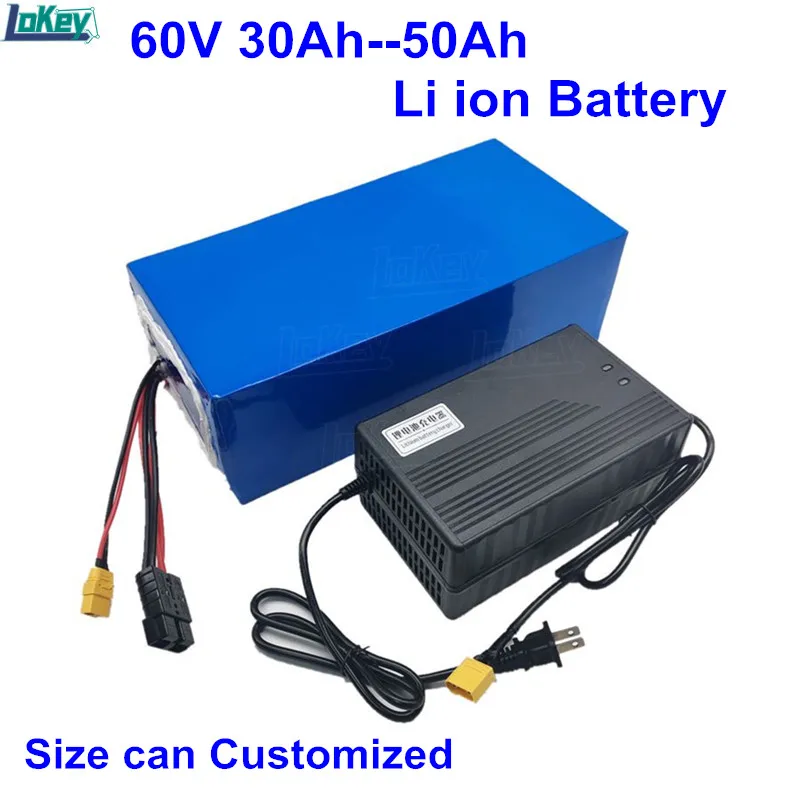 

60v 50Ah 60ah 80Ah Lithium li ion battery with BMS for 3000w 4000w ebike scooter douha electric bicycle battery +10A charger