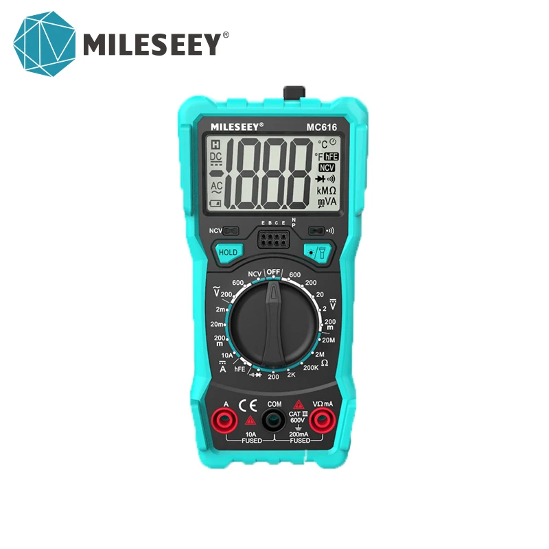 Цифровой мультиметр Mileseey NCV MC616, измеритель напряжения постоянного и переменного тока с большим экраном и подсветильник, инструмент для обслуживания электроэнергии - Мультиметры