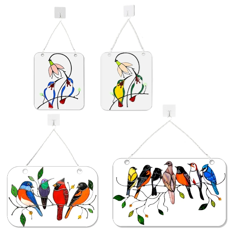 

Window Ornaments Pendant Colorful Spring Bird Painted Decoration Wall Hanging Craft Home Front Door Art Handcrafted Decor