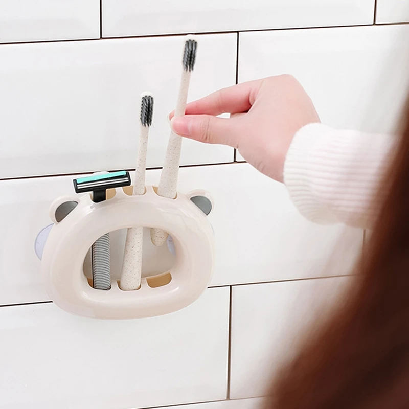 

Plastic Toothbrush Holder Toothpaste Storage Rack Shaver Toothbrush Dispenser Bathroom Organizer Accessories Set Tools