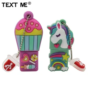 Usb флеш-накопитель TEXT ME 64 ГБ с мультяшным единорогом, воздушным шаром, usb 2,0, 4 ГБ, 8 ГБ, 16 ГБ, 32 ГБ, флешка, подарок