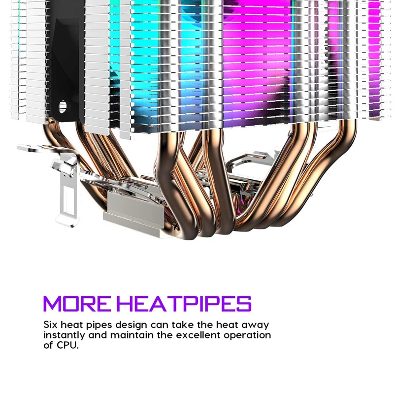12cm CPU Cooler Dual LED Fan 6 Heat Pipe 3Pin Cpu Heatsink for 775/1150/1155/1156/1366 AMD All | Компьютеры и офис