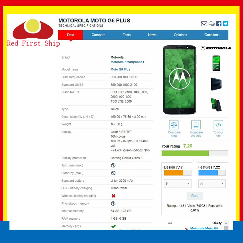 10 шт./лот сенсорный экран для Motorola Moto G6 Plus XT1926 5 8 6 Сенсорная панель дигитайзер