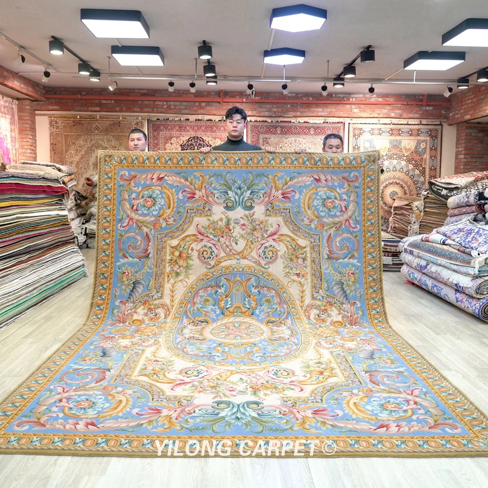 Beste Yilong 8.2 'X 11.48' Exclusieve Europese Stijl Handgemaakte Wollen Tapijt Savonnerie Handgeknoopt Tapijt (ZSH016W)