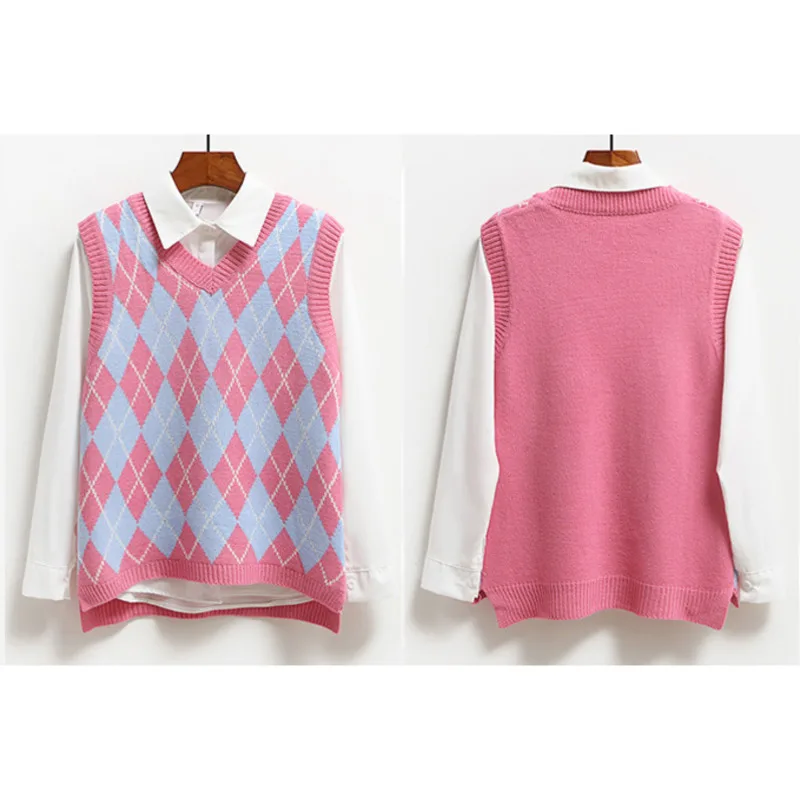 

Women's Vintage Vest Coat Fashion Casual Tank Tops Elasticity Sweater 2020 Autumn Chic Ladies Sleeveless V-Neck Knitted Pullover