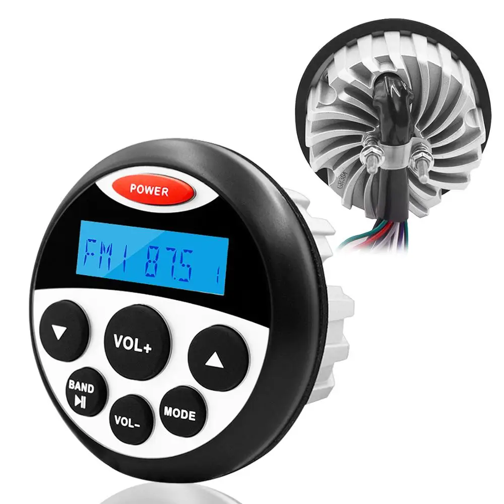 Морской Стерео Bluetooth Радио Аудио FM AM приемник Автомобильный MP3 плеер + 3 дюйма