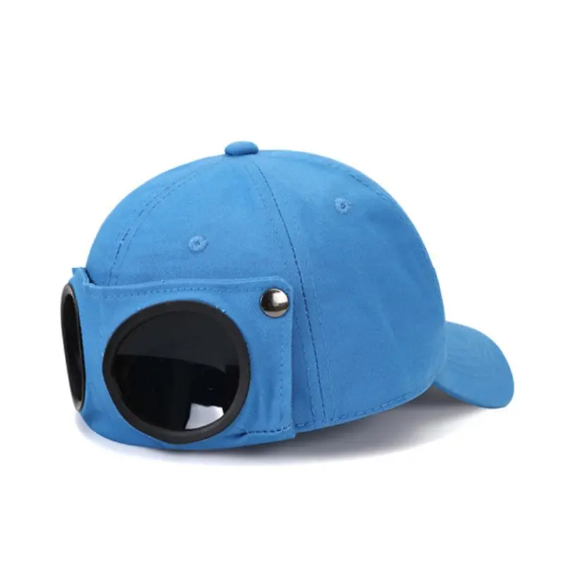 Unisex Pilot Glasses Goggles Baseball Cap Harajuku Hip Hop Sunglasses Peaked Hat A69C