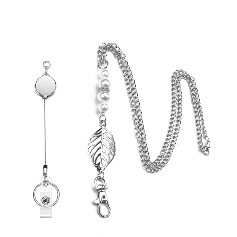 

Для женщин выдвижной шнурок для бейджа на катушке с отделением для ID карт, отделение для Цепочки и ожерелья) Личные Жетоны для рельсового де...