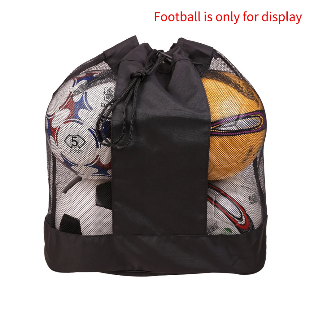 

Adjustable Strap Sports Equipment Outdoor Single Shoulder Mesh Ball Bag Soccer Basketball Sack Undeformable Drawstring