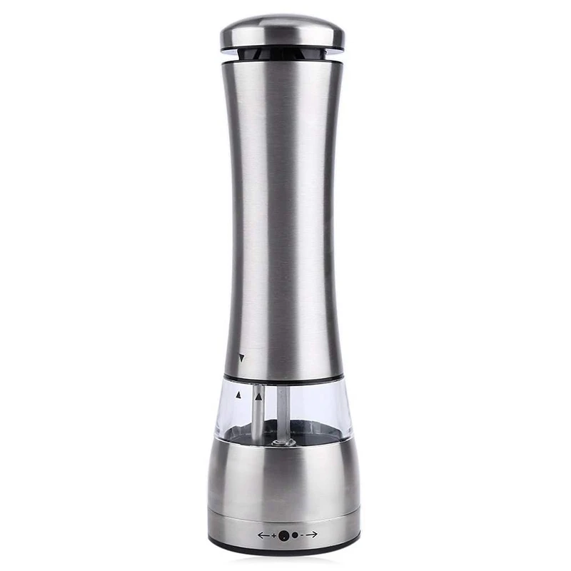 

Electric Salt and Pepper Grinder - Battery Operated with LED Light - Adjustable Coarseness Mills for Kitchen