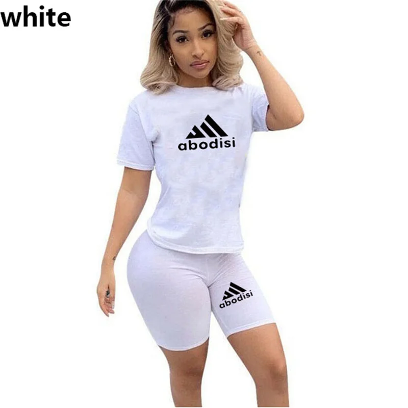 

Summer 2 Piece Sets Womens Outfits T Shirts & Shorts Set Short Sleeve Jogging Shorts Sexy Outfit For Women Track Vetement Femme