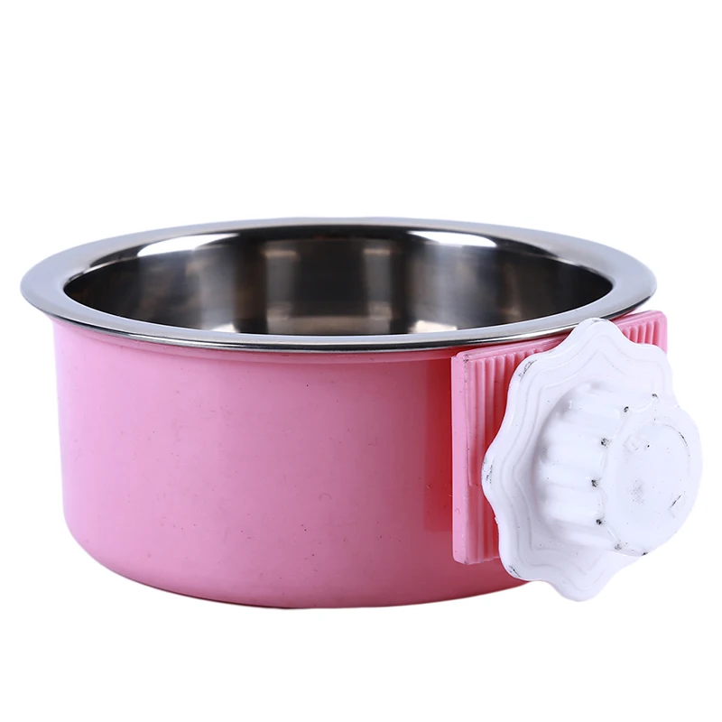 

Round Hanging Pet Cat Dog Bowl Small Dog Teddy Dog Food Bowl Can Be Fixed Hanging Cage Bowl Stainless Steel Hanging Bowl