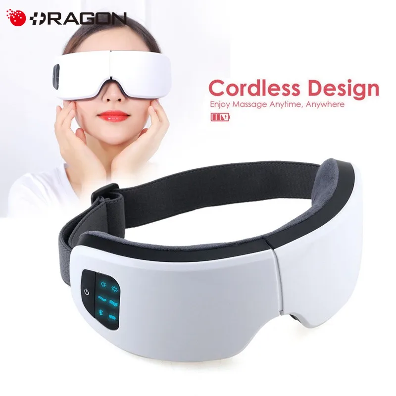 Eye Massager Electric Vibration Intelligent Wireless USB Recharge Heating Therapy Bluetooth Music Eyes Stress Eye Care Device