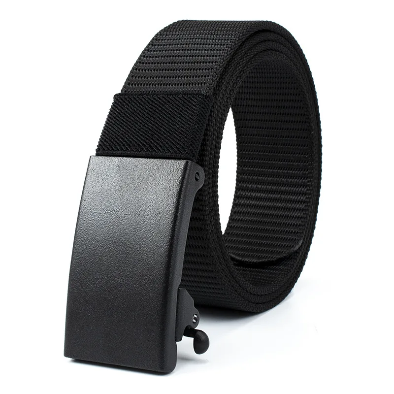 

Casual Men's Business Pants Belt Metal Toothless Frosted Automatic Buckle Belt Wild Breathable Nylon Belt Round Tail