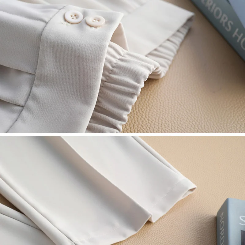 

NEW 2021 Spring New Office Lady Elegant Casual Fashion Straight Wide Leg Black Pants Full Length Trousers Woman Hot Sales