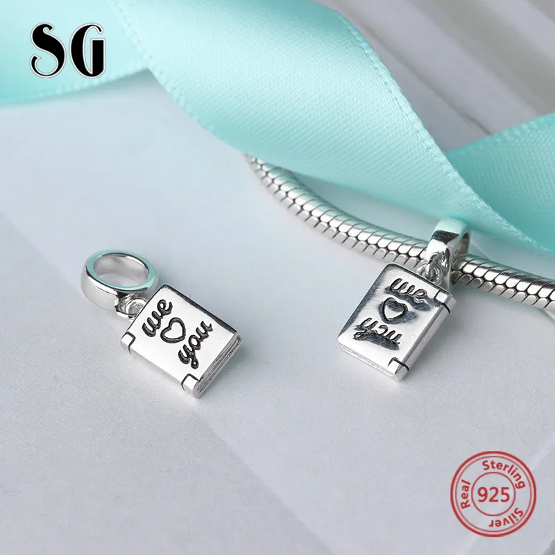 SG Новый стиль 925 серебро мы люблю вас Бусины Подходят Аутентичные европейские
