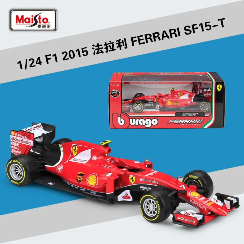 

Bburago Diecast 1:24 SF15-T Formula 1 Racing Car Red Static Simulation Alloy Model Car