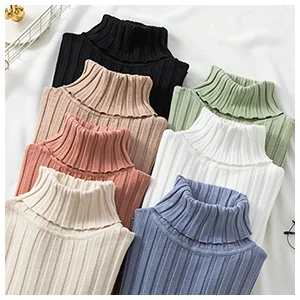 Half Turtleneck Summer Short Sleeve Korean Style Sweater Knitted Pullover Women Sweaters Basic Thin Tops Pull Femme Jumper 2022 brown sweater