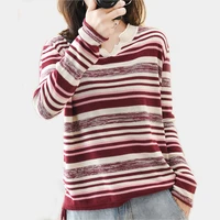 stripe sweater female cotton linen pullover sweater women tops high quality thin sweaters autumn winter 2020 jumper pull femme