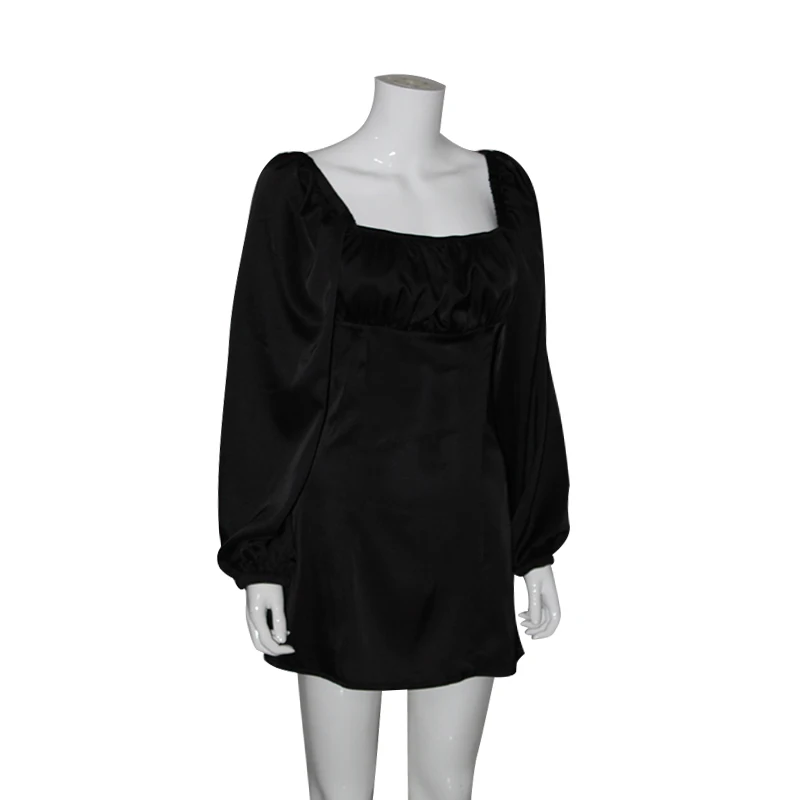 

2020 Autumn Winter Slash Neck Dress Women Fashion Solid Long Sleeve Female Dresses Streetwear Party Dress Woman Vestidos Robes