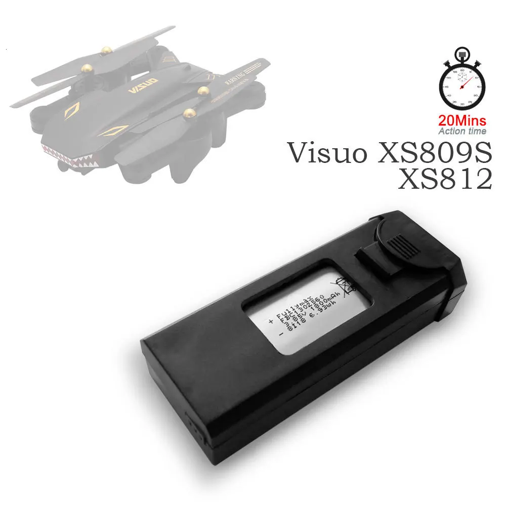 Аккумулятор XS812 1800mAh Visuo XS809S 3,7 v Lipo аккумулятор Перезаряжаемый Радиоуправляемый квадрокоптер запасные части для радиоуправляемых дронов
