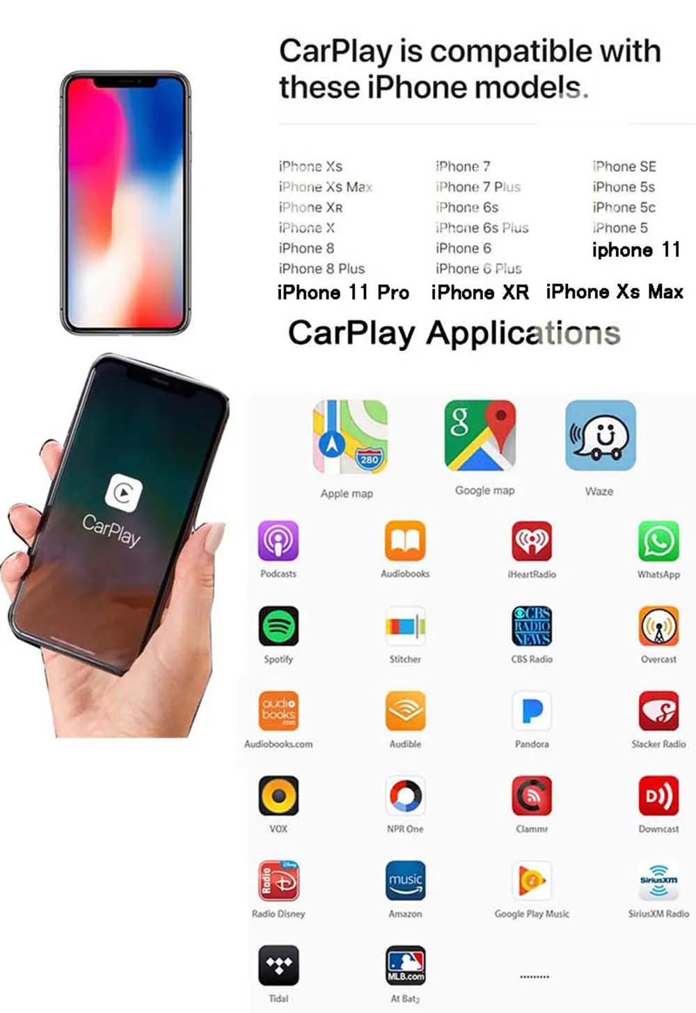 Sinairyu Wifi беспроводной Apple Carplay для 2010- Volkswagen Toureg Golf с iOS13 Android зеркало Android авто зеркало в форме яблока