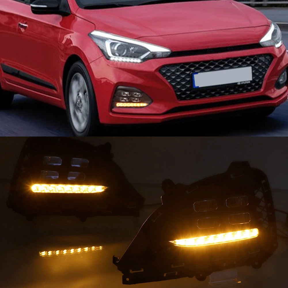 Автомобильный мигающий светодиодный дневный ходовой светильник 2 шт. для Hyundai I20