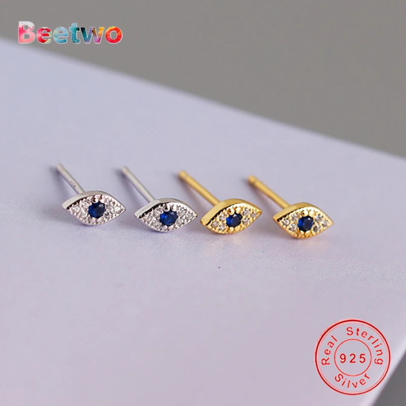 

100% 925 Sterling Silver Earrings Evil Eye Stud Earrings Women Earrings Brinco For Fashion Silver Earrings Jewelry Berloque