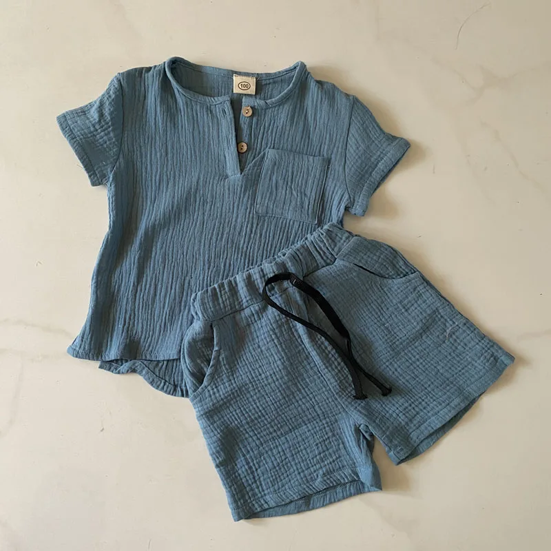 Комплект одежды из 2 предметов для мальчиков и девочек хлопка льна | Детская