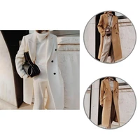 charming casual woolen coat lapel soft fabric solid color loose women coat woolen suit jacket elegant coat