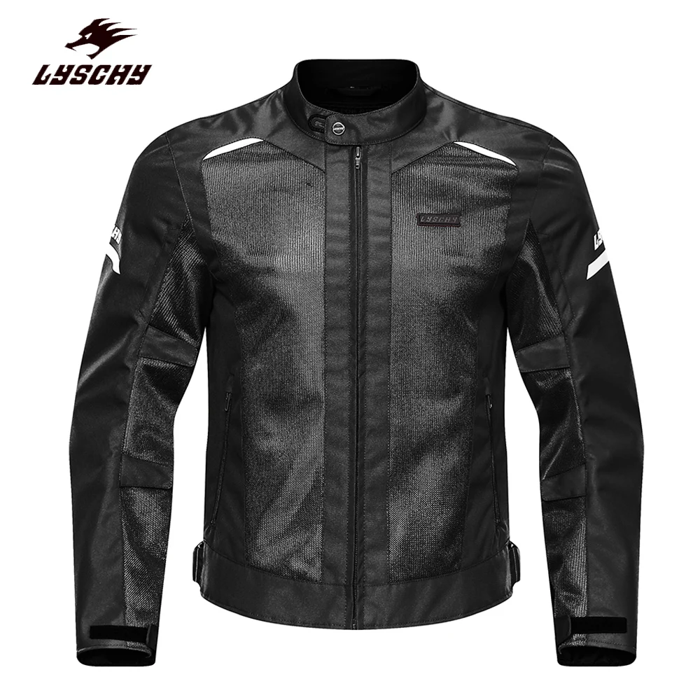 

2021 LYSCHY Men Motorcycle Riding Clothes Jacket Mesh Fabric Ventilation Comfort Summer Riding Protective Jacket CE Protector