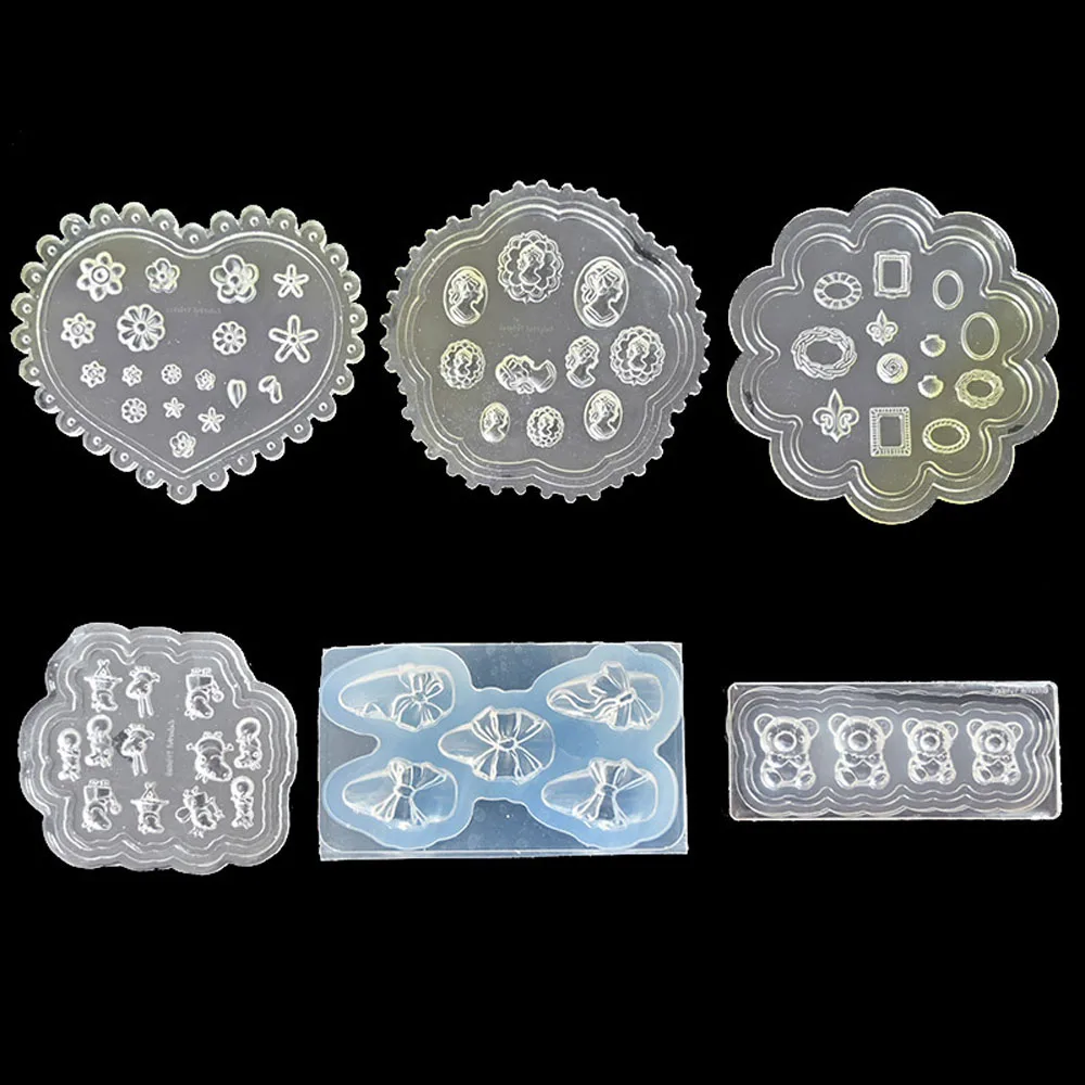 

1pc 3D Silicone Mold Nail Carving Stamping Plates Stencils Crysta Nail Art Template UV Gel Polish Manicure Mould DIY Tools Tr#60