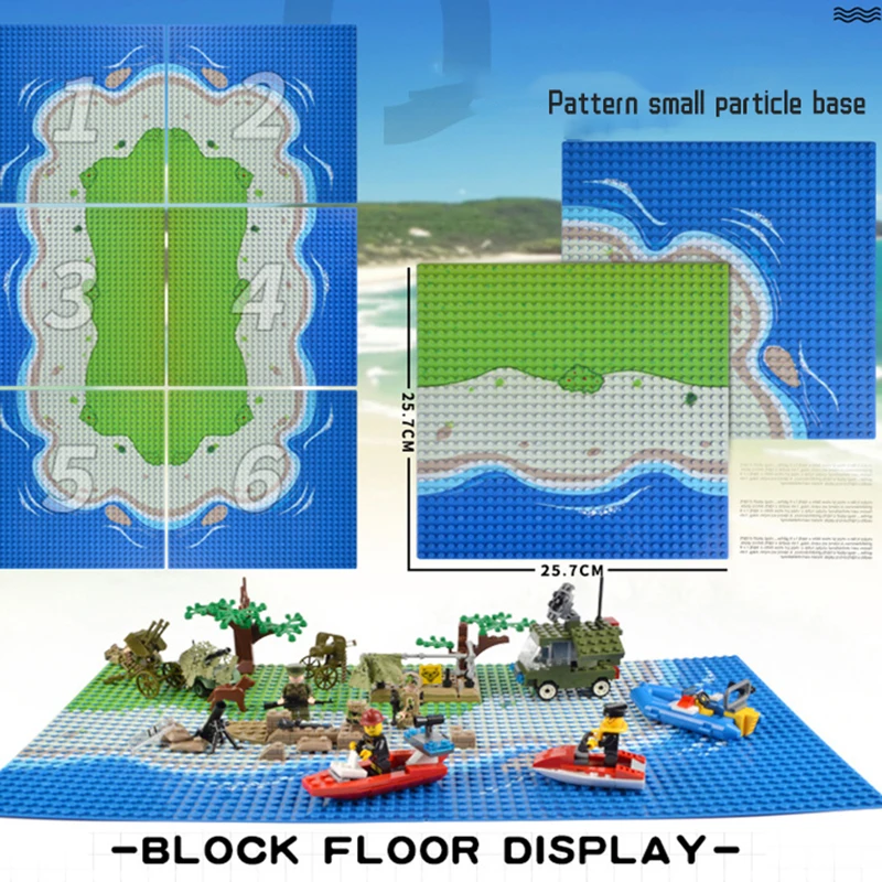 

32X32 River Grass Island Base Plates Block DIY City Crossroads/T-Junctions Building Blocks Assembly Blocks Parts Children's Gift